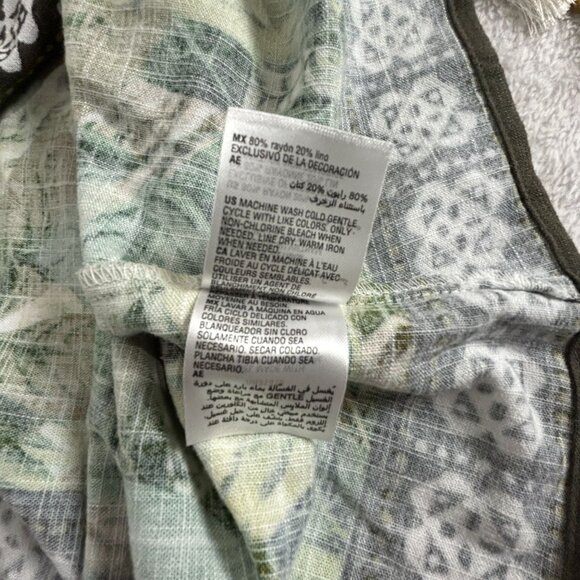 JM Collection Womens Tropic Retreat Palm Print Linen Blend Blouse Top XXL New - Picture 5 of 10